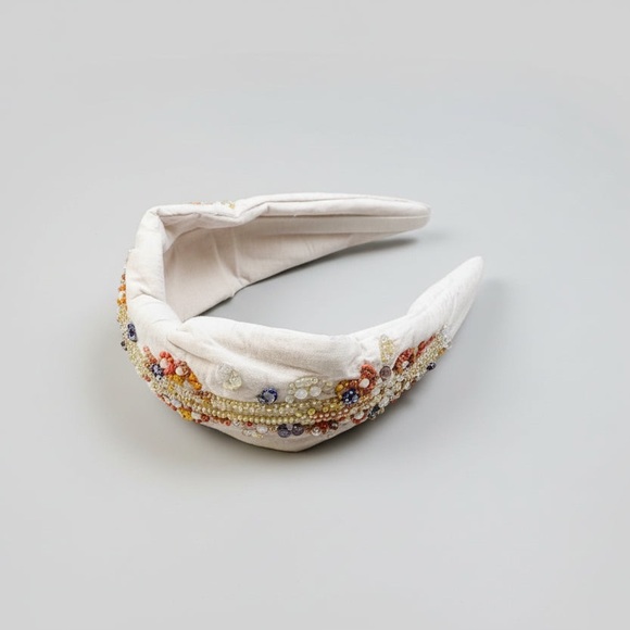 Elle Sequin Bead Headband -Beige - Picture 2 of 3